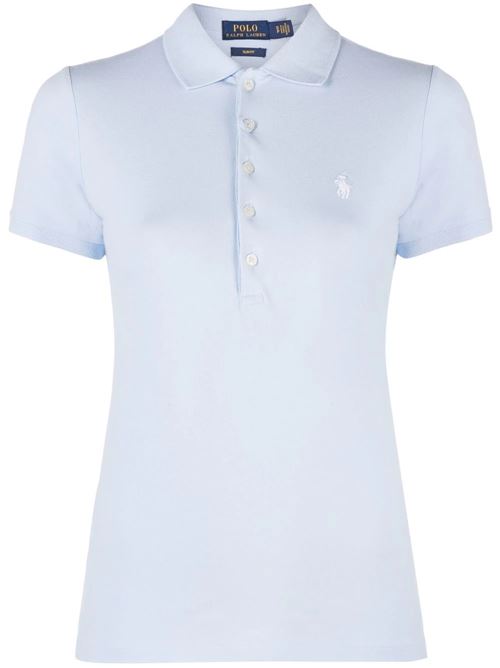 Baby blue stretch-cotton piqué polo POLO RALPH LAUREN | 211870245023